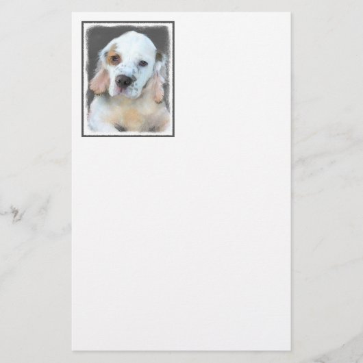 Clumber Spanischmalerei - Niedliche Original Dog A Briefpapier (Vorderseite)