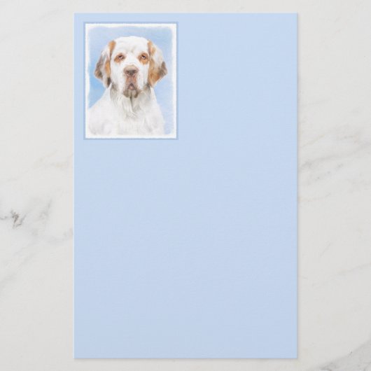 Clumber Spanischmalerei - Niedliche Original Dog A Briefpapier (Vorderseite)