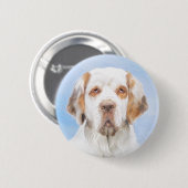 Clumber Spanischmalerei - Niedliche Original Dog A Button (Vorne & Hinten)