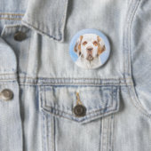 Clumber Spanischmalerei - Niedliche Original Dog A Button (Beispiel)
