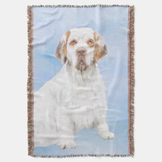 Clumber Spanischmalerei - Niedliche Original Dog A Decke (Vorderseite Vertikal)