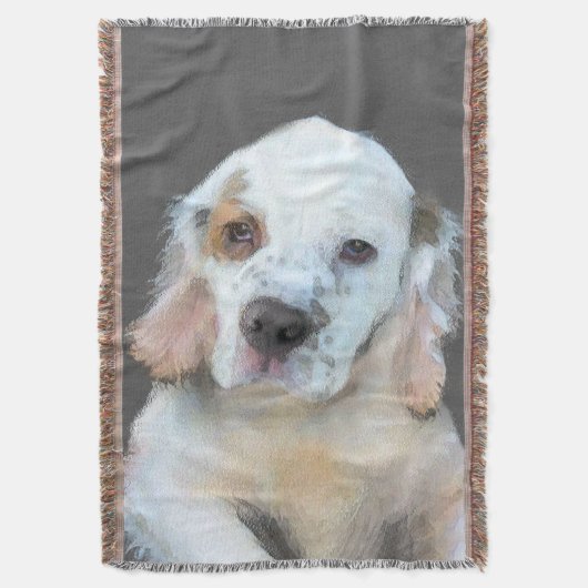 Clumber Spanischmalerei - Niedliche Original Dog A Decke (Vorderseite Vertikal)