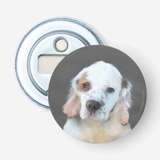 Clumber Spanischmalerei - Niedliche Original Dog A Flaschenöffner (Vorderseite)