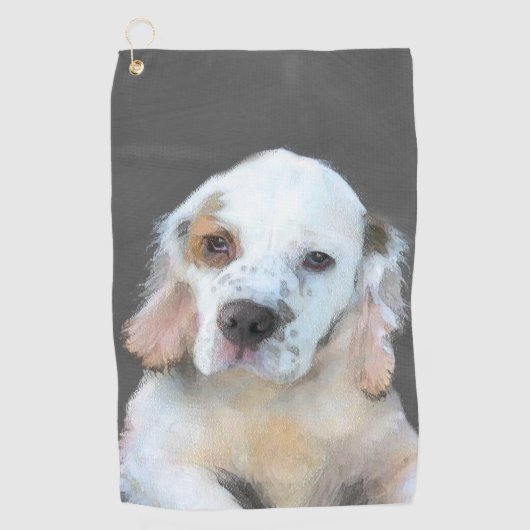 Clumber Spanischmalerei - Niedliche Original Dog A Golfhandtuch (Vorderseite)
