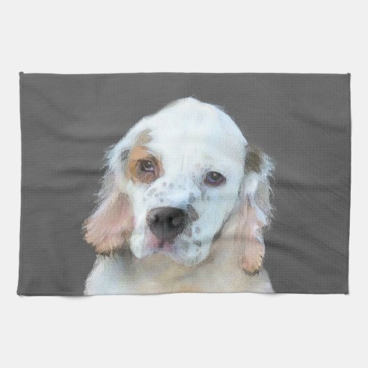 Clumber Spanischmalerei - Niedliche Original Dog A Handtuch (Horizontal)