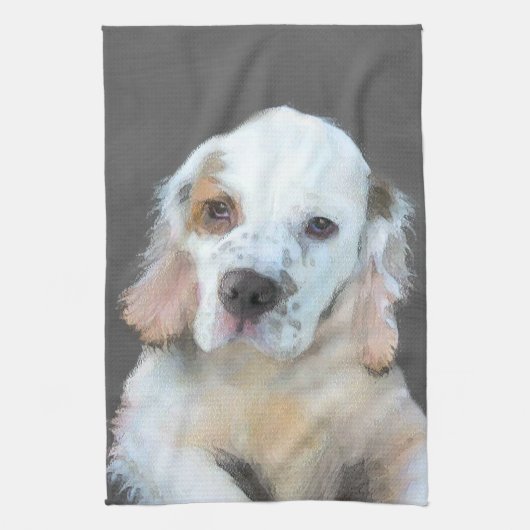 Clumber Spanischmalerei - Niedliche Original Dog A Handtuch (Vertikal)