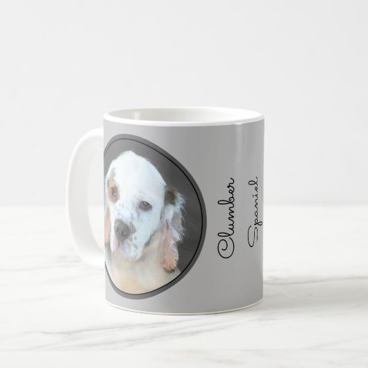Clumber Spanischmalerei - Niedliche Original Dog A Kaffeetasse (Vorderseite Links)