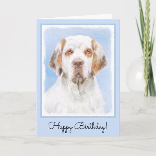Clumber Spanischmalerei - Niedliche Original Dog A Karte (Vorderseite)