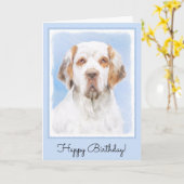 Clumber Spanischmalerei - Niedliche Original Dog A Karte (Gelbe Blume)