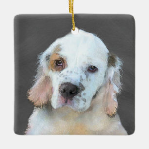 Clumber Spanischmalerei - Niedliche Original Dog A Keramikornament