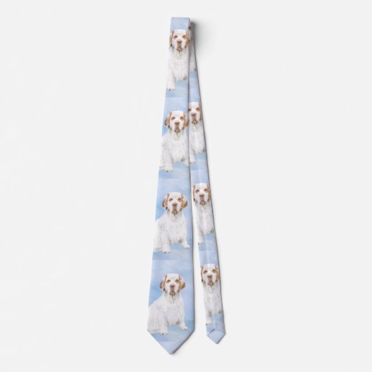 Clumber Spanischmalerei - Niedliche Original Dog A Krawatte (Vorderseite)