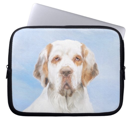 Clumber Spanischmalerei - Niedliche Original Dog A Laptopschutzhülle (Vorderseite)
