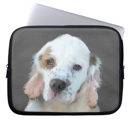 Clumber Spanischmalerei - Niedliche Original Dog A Laptopschutzhülle (Vorderseite)