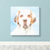 Clumber Spanischmalerei - Niedliche Original Dog A Leinwanddruck (Insitu (Holzboden))