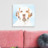 Clumber Spanischmalerei - Niedliche Original Dog A Leinwanddruck (Insitu (Wohnzimmer))