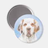 Clumber Spanischmalerei - Niedliche Original Dog A Magnet (Vorderseite/Rückseite)