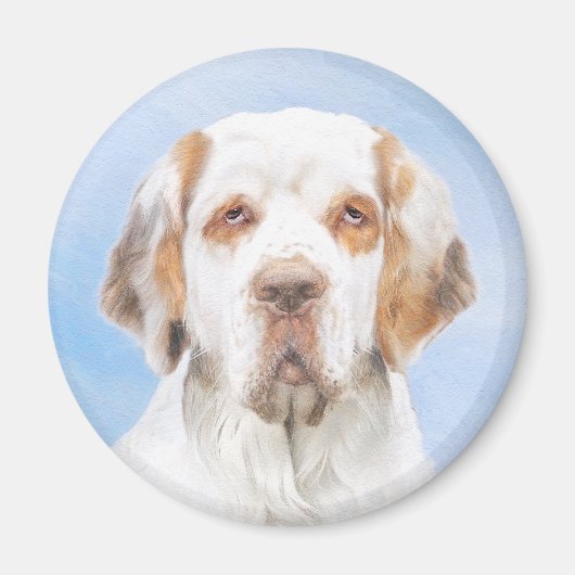 Clumber Spanischmalerei - Niedliche Original Dog A Magnet (Vorne)