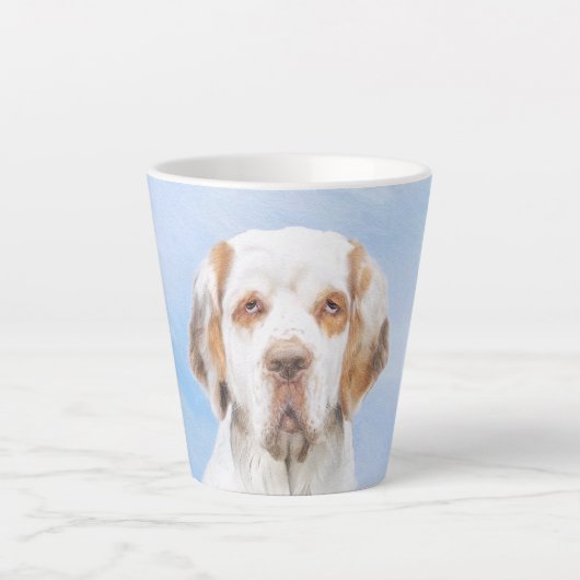 Clumber Spanischmalerei - Niedliche Original Dog A Milchtasse (Vorderseite)