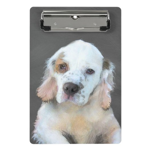Clumber Spanischmalerei - Niedliche Original Dog A Mini Klemmbrett (Vorderseite)