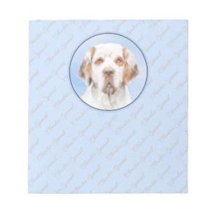 Clumber Spanischmalerei - Niedliche Original Dog A Notizblock