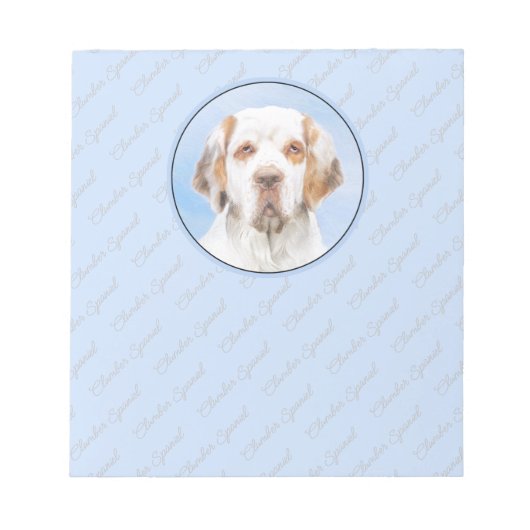 Clumber Spanischmalerei - Niedliche Original Dog A Notizblock (Vorderseite)