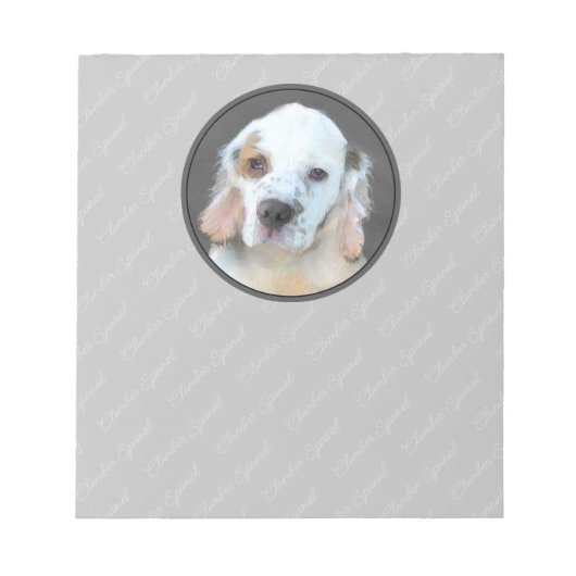 Clumber Spanischmalerei - Niedliche Original Dog A Notizblock (Vorderseite)