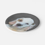 Clumber Spanischmalerei - Niedliche Original Dog A Pappteller (Schrägansicht)