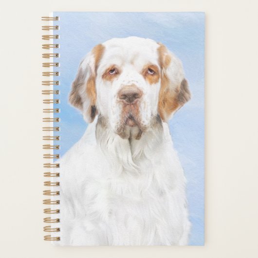 Clumber Spanischmalerei - Niedliche Original Dog A Planer (Vorderseite)