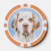 Clumber Spanischmalerei - Niedliche Original Dog A Pokerchips (Vorderseite)