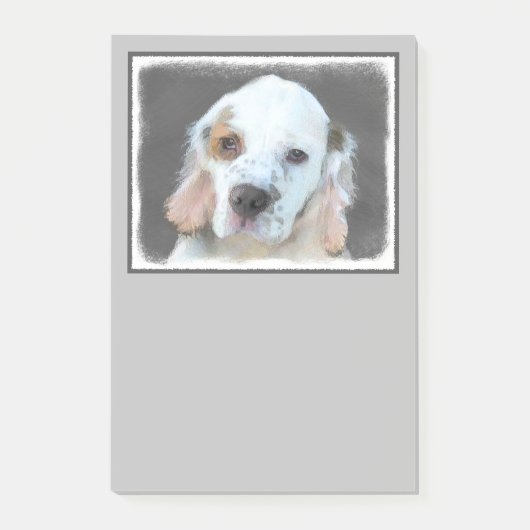 Clumber Spanischmalerei - Niedliche Original Dog A Post-it Klebezettel (Vorderseite)
