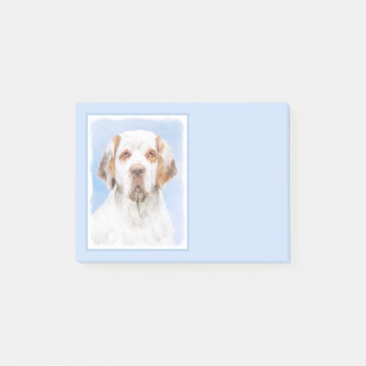 Clumber Spanischmalerei - Niedliche Original Dog A Post-it Klebezettel (Vorderseite)