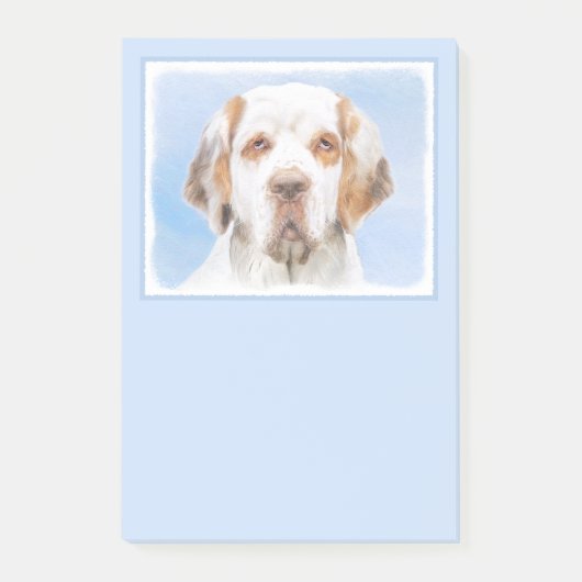Clumber Spanischmalerei - Niedliche Original Dog A Post-it Klebezettel (Vorderseite)