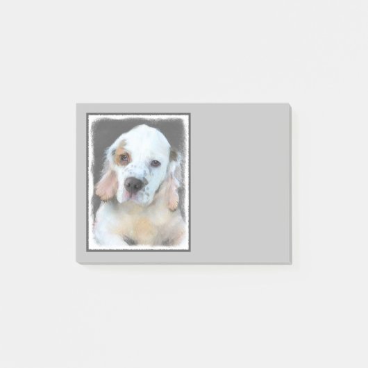 Clumber Spanischmalerei - Niedliche Original Dog A Post-it Klebezettel (Vorderseite)