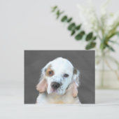 Clumber Spanischmalerei - Niedliche Original Dog A Postkarte (Stehend Vorderseite)
