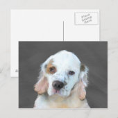 Clumber Spanischmalerei - Niedliche Original Dog A Postkarte (Vorne/Hinten)