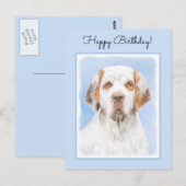 Clumber Spanischmalerei - Niedliche Original Dog A Postkarte (Vorne/Hinten)