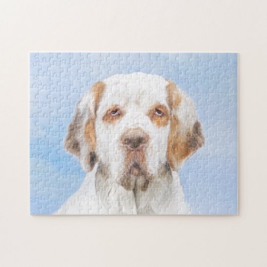 Clumber Spanischmalerei - Niedliche Original Dog A Puzzle (Horizontal)