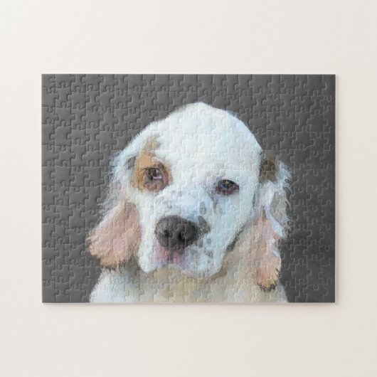 Clumber Spanischmalerei - Niedliche Original Dog A Puzzle (Horizontal)