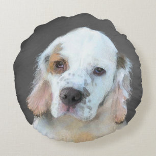 Clumber Spanischmalerei - Niedliche Original Dog A Rundes Kissen