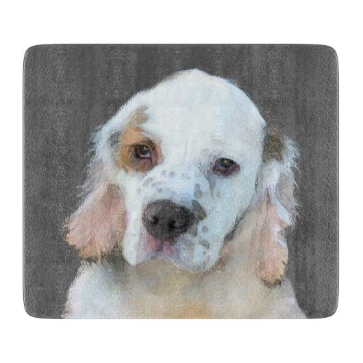 Clumber Spanischmalerei - Niedliche Original Dog A Schneidebrett (Vorderseite)