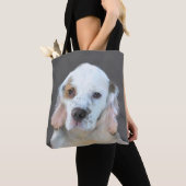 Clumber Spanischmalerei - Niedliche Original Dog A Tasche (Von Nahem)