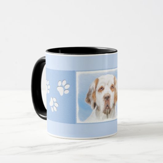 Clumber Spanischmalerei - Niedliche Original Dog A Tasse (Vorderseite Links)