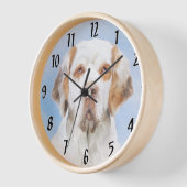 Clumber Spanischmalerei - Niedliche Original Dog A Uhr (Winkel)
