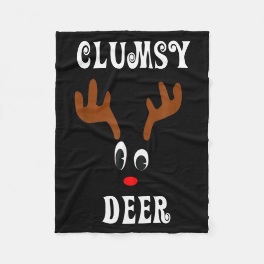 Clumsy Christmas Reindeer Angler Hunt Deer Elk Fleecedecke (Vorderseite)