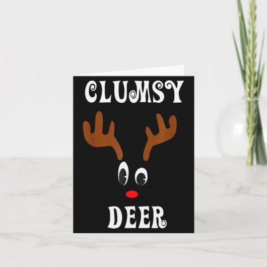 Clumsy Christmas Reindeer Angler Hunt Deer Elk Karte (Vorderseite)