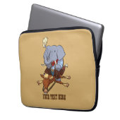 Clumsy Cowboy Elephant Funny Horse Rider Cartoon Laptopschutzhülle (Vorderseite Links)