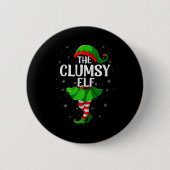 Clumsy Elf Christmas Girls Women Elf Squad Xmas Fa Button (Vorderseite)