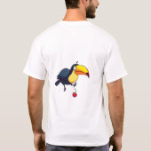 Clumsy Toucan Drops Fruit Funny T - Shirt (Rückseite)