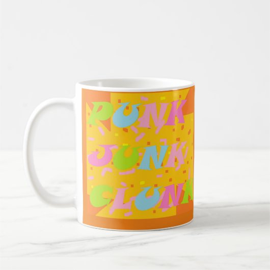 CLUNK PUNK IST EIN REBEL PATTERN WORTE FARBEN GEMI KAFFEETASSE (Links)