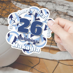 Cluster aus marineblauen und hellblauen Volleybäll Aufkleber